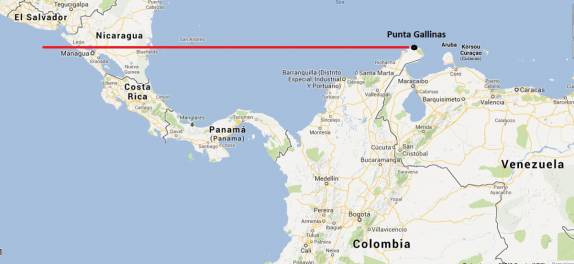 Punta Gallinas, extremo norte da América do Sul, está mais ao norte que Panamá, Costa Rica e até de Manágua, capital da Nicarágua!